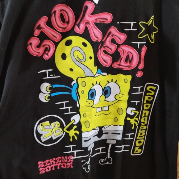 Sponge Bob SquarePants Man's Black T Shirt Size Large (NWT) - Picture 4 of 7